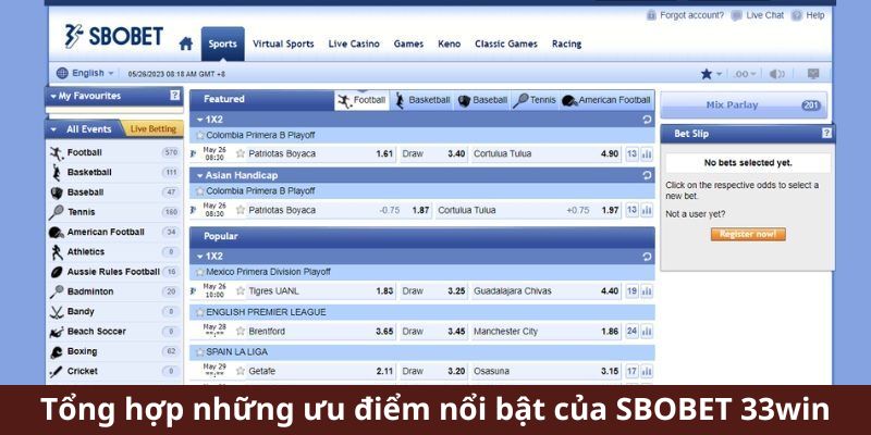 Tổng hợp những ưu điểm nổi bật của SBOBET 33win